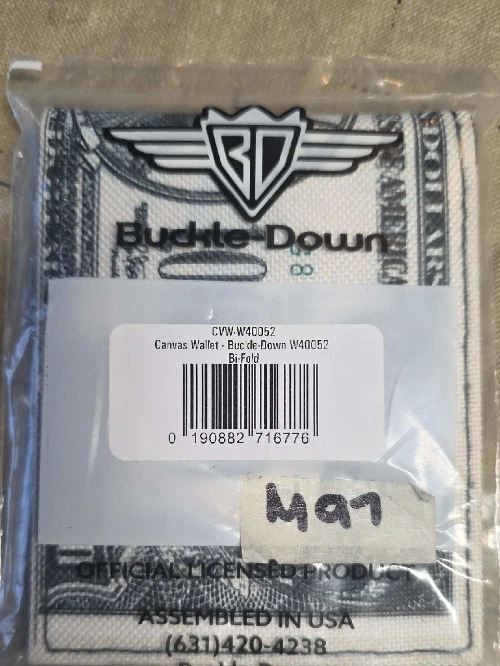 NWT Buckle-Down Men's Standard Canvas Bifold Wallet‎ Millions, 4.0